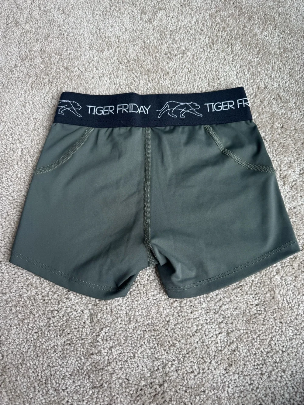 Tiger Friday Girls' Olive Active Stretch Shorts
